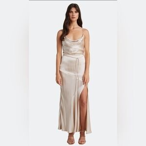 Bec+bridge Moon Dance Split Midi Dress Sand US 2